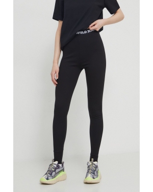 Karl Lagerfeld Jeans legginsy damskie kolor czarny gładkie