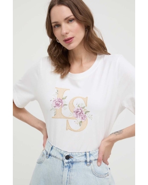 Luisa Spagnoli t-shirt bawełniany damski kolor biały