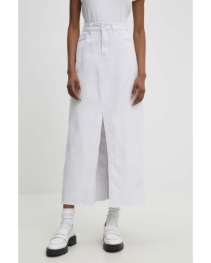 Answear Lab spódnica jeansowa kolor biały maxi prosta