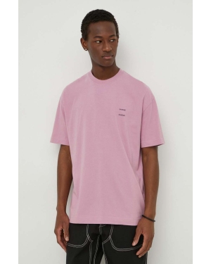 Samsoe Samsoe t-shirt bawełniany JOEL męski kolor fioletowy gładki M22300126
