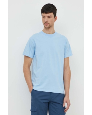 Bomboogie t-shirt bawełniany męski kolor niebieski gładki