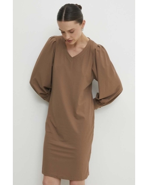 Answear Lab sukienka kolor brązowy mini prosta
