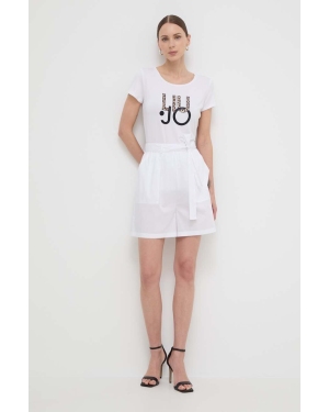 Liu Jo szorty damskie kolor biały gładkie high waist