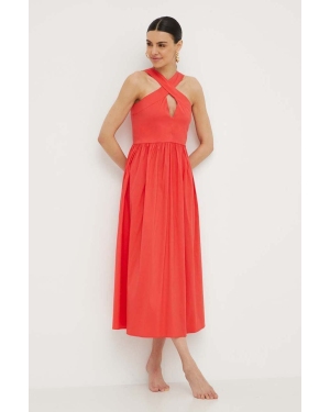 Max Mara Beachwear sukienka plażowa kolor czerwony