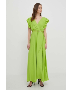 Artigli sukienka kolor zielony maxi rozkloszowana