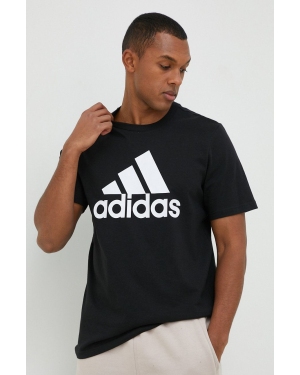adidas t-shirt bawełniany kolor czarny z nadrukiem IC9347