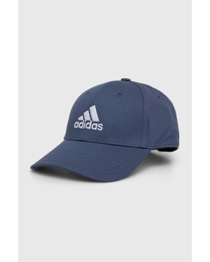 adidas czapka z daszkiem bawełniana kolor niebieski z aplikacją IR7872
