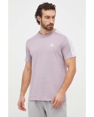adidas t-shirt bawełniany męski kolor fioletowy z aplikacją IS1331