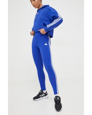 adidas legginsy damskie kolor niebieski z aplikacją IS3609
