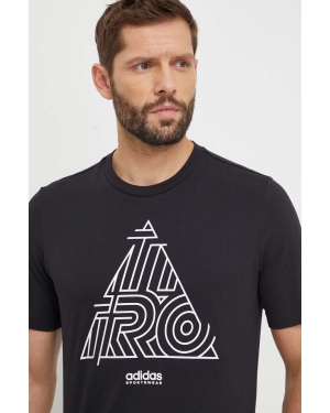adidas t-shirt bawełniany TIRO męski kolor czarny z nadrukiem IS2877