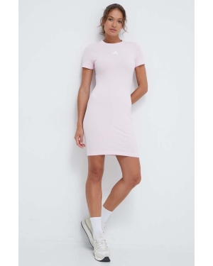 adidas sukienka kolor różowy mini dopasowana IS4280