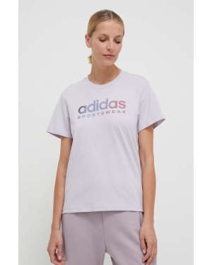 adidas t-shirt bawełniany damski kolor fioletowy IT4835
