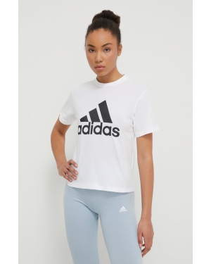 adidas t-shirt bawełniany damski kolor biały IN7314