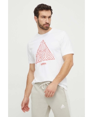 adidas t-shirt bawełniany TIRO TIRO męski kolor biały z nadrukiem IN6257