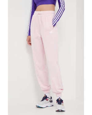 adidas spodnie dresowe kolor różowy z aplikacją IS4297