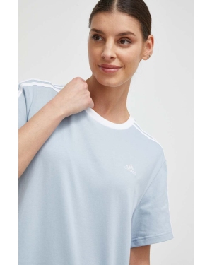 adidas t-shirt bawełniany damski kolor niebieski IS1563