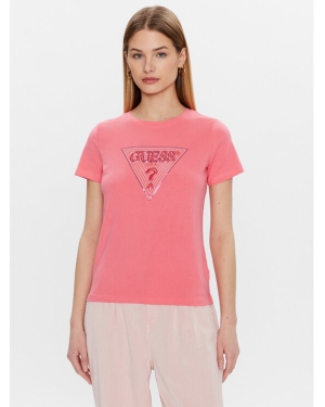 Guess T-Shirt Triangle W3GI61 K6YW1 Różowy Slim Fit