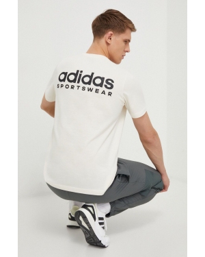 adidas t-shirt bawełniany męski kolor beżowy z nadrukiem IX4454