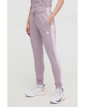 adidas spodnie dresowe bawełniane kolor fioletowy wzorzyste IR5379