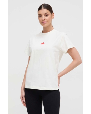 adidas t-shirt damski kolor beżowy IS4287