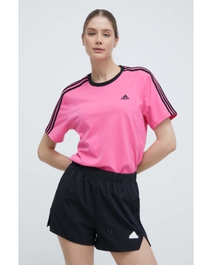 adidas t-shirt bawełniany damski kolor różowy IS1565
