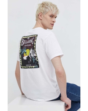 Billabong t-shirt bawełniany męski kolor biały z nadrukiem EBYZT00170