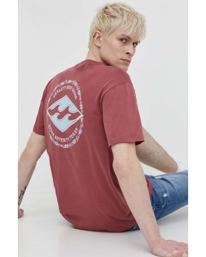 Billabong t-shirt bawełniany męski kolor różowy z nadrukiem ABYZT02259