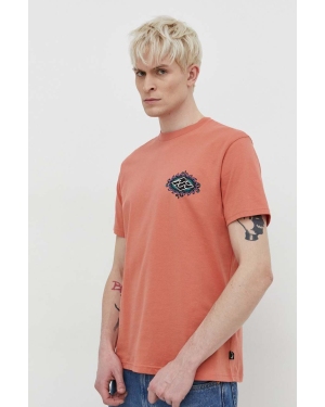 Billabong t-shirt bawełniany męski kolor pomarańczowy z nadrukiem ABYZT02255