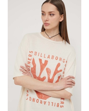 Billabong t-shirt bawełniany BILLABONG X CORAL GARDENERS damski kolor beżowy ABJKT00538