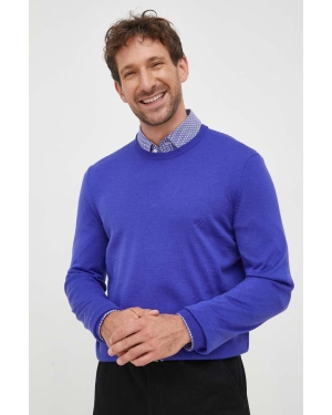BOSS sweter wełniany męski kolor fioletowy