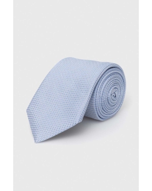 BOSS krawat jedwabny kolor niebieski 50512631