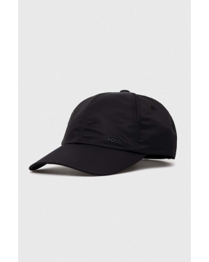 BOSS czapka z daszkiem kolor czarny gładka