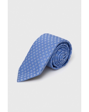 BOSS krawat jedwabny kolor niebieski 50512605