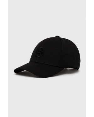 BOSS czapka z daszkiem kolor czarny z aplikacją