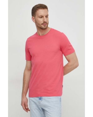 BOSS t-shirt męski kolor różowy gładki