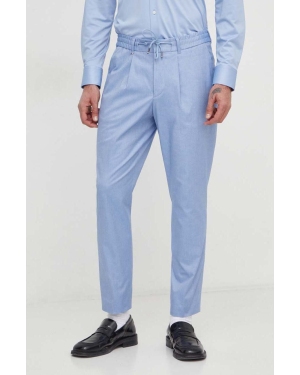 BOSS spodnie męskie kolor niebieski proste