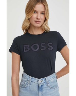 BOSS t-shirt bawełniany damski kolor granatowy 50514967