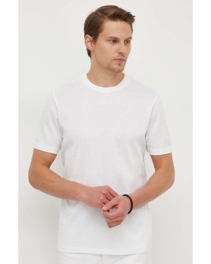 BOSS t-shirt bawełniany męski kolor biały gładki