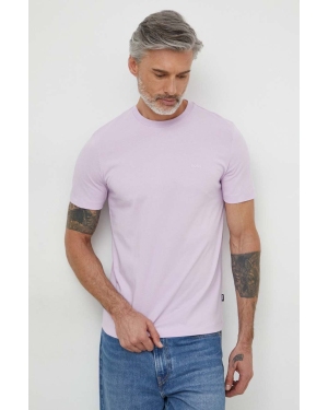 BOSS t-shirt bawełniany kolor fioletowy