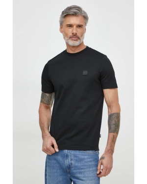 BOSS t-shirt męski kolor czarny z aplikacją