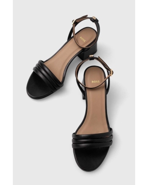 BOSS sandały skórzane Melanie kolor czarny 50516811