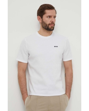 BOSS t-shirt męski kolor biały gładki