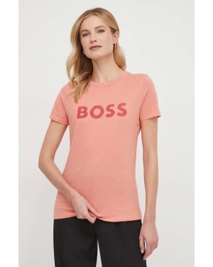 Boss Orange t-shirt bawełniany BOSS ORANGE damski kolor czerwony