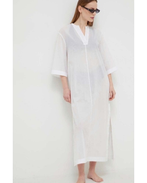 Calvin Klein sukienka plażowa bawełniana kolor biały