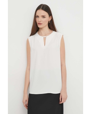 Calvin Klein bluzka damska kolor beżowy gładka