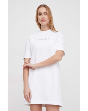 Calvin Klein sukienka bawełniana kolor biały mini prosta