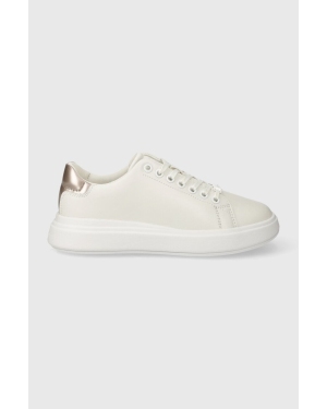 Calvin Klein sneakersy skórzane CUPSOLE LACE UP LEATHER kolor biały HW0HW01987