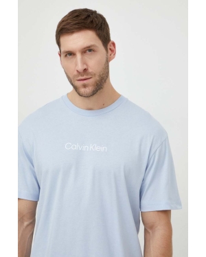 Calvin Klein t-shirt bawełniany męski kolor niebieski wzorzysty