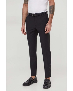 Calvin Klein spodnie wełniane kolor czarny proste