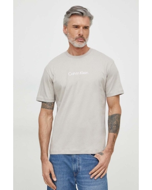 Calvin Klein t-shirt bawełniany męski kolor szary wzorzysty